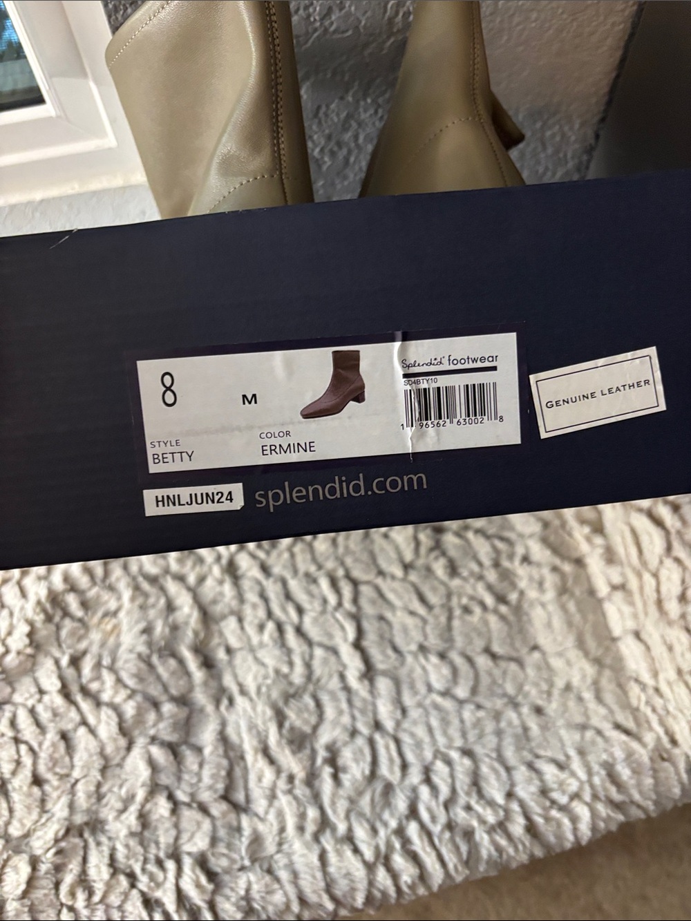 👢SPLENDID soft glove-tanned leather Betty Bootie/ankle boot medium heel ERMINE - Picture 2 of 16